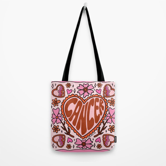 Cancer Zodiac Heart Tote Bag Gallery Image 2
