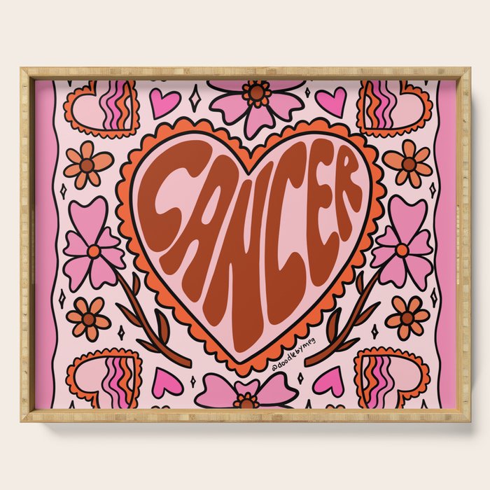 Cancer Zodiac Heart Serving Tray Gallery Image 1
