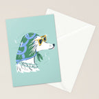 Chic Afghan Hound Dog Illustration Stationery Card Gallery Image 2