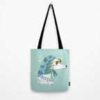 Chic Afghan Hound Dog Illustration Tote Bag Gallery Image 2