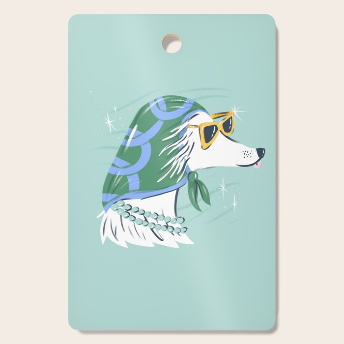 Chic Afghan Hound Dog Illustration Cutting Board Gallery Image 1
