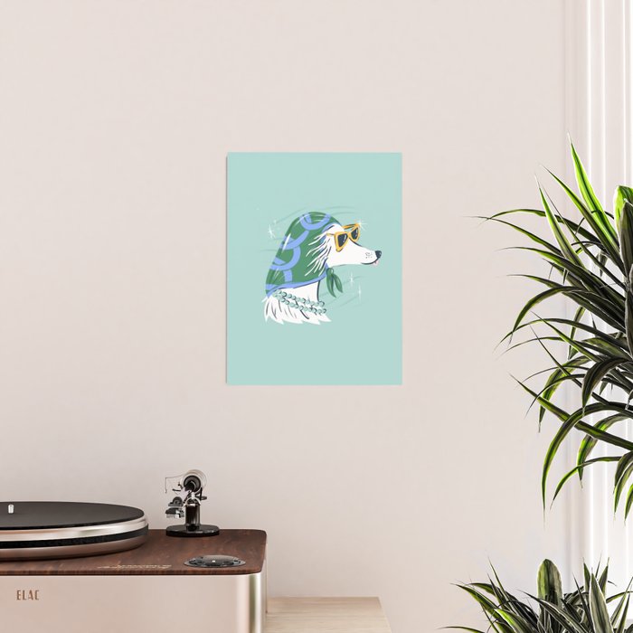 Chic Afghan Hound Dog Illustration Poster Gallery Image 2