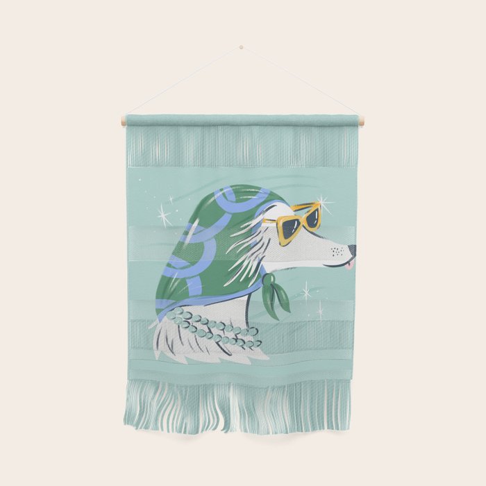Chic Afghan Hound Dog Illustration Wall Hanging Gallery Image 1