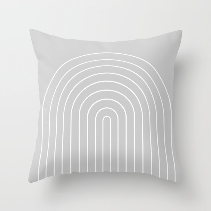 Minimal Arch XLVI Light Grey Modern Geometric Lines Throw Pillow Gallery Image 1