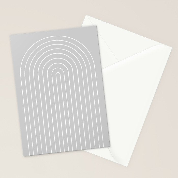 Minimal Arch XLVI Light Grey Modern Geometric Lines Stationery Card Gallery Image 2