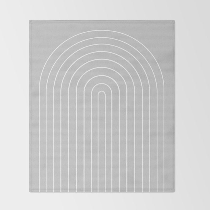 Minimal Arch XLVI Light Grey Modern Geometric Lines Throw Blanket Gallery Image 2