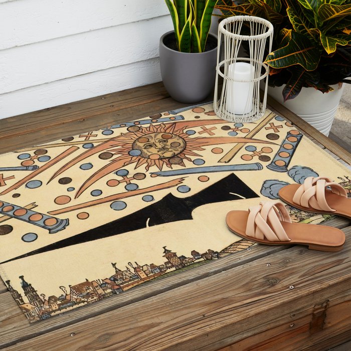 1561 Celestial Phenomenon over Nuremberg Outdoor Rug Gallery Image 2