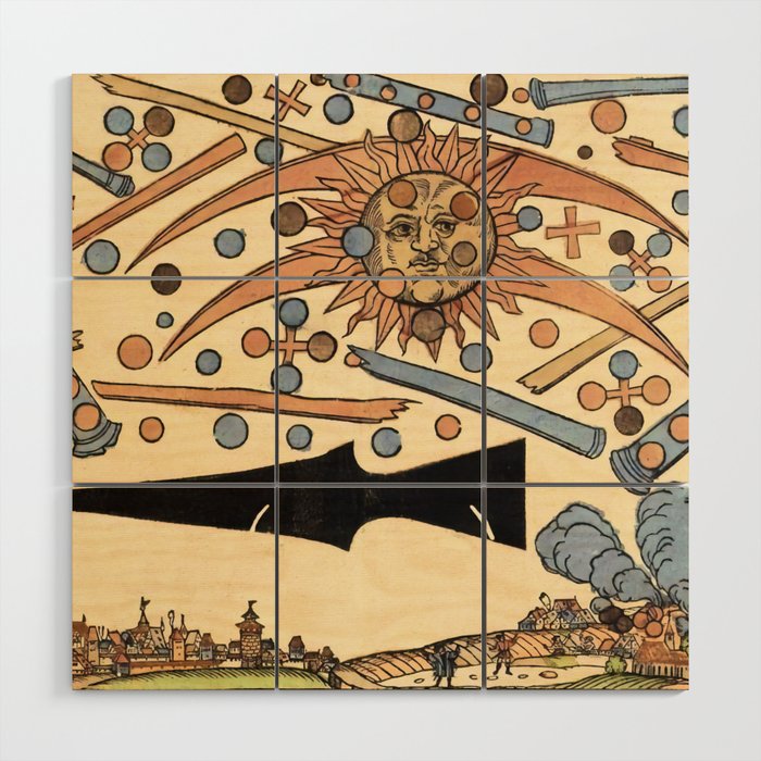 1561 Celestial Phenomenon over Nuremberg Wood Wall Art Gallery Image 1