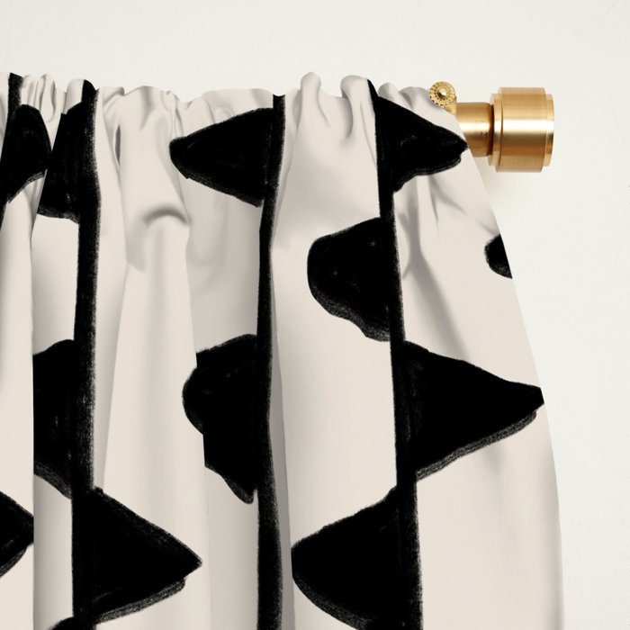 Triangles / Black & White Pattern Window Curtain Gallery Image 2