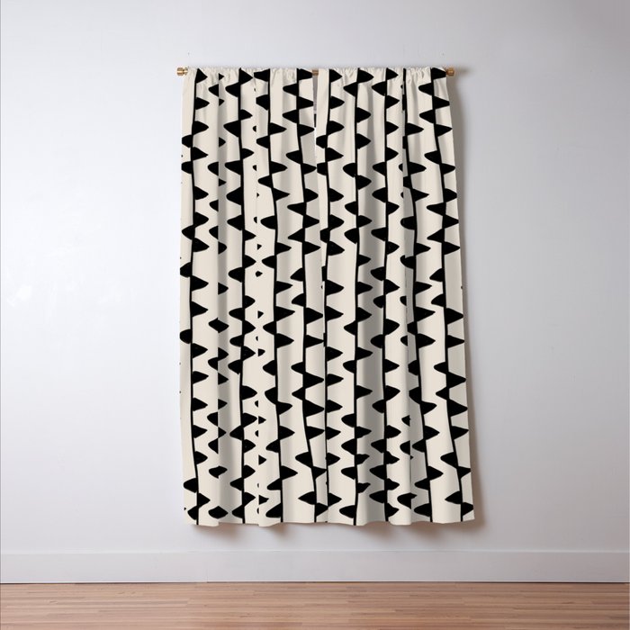 Triangles / Black & White Pattern Window Curtain Gallery Image 3