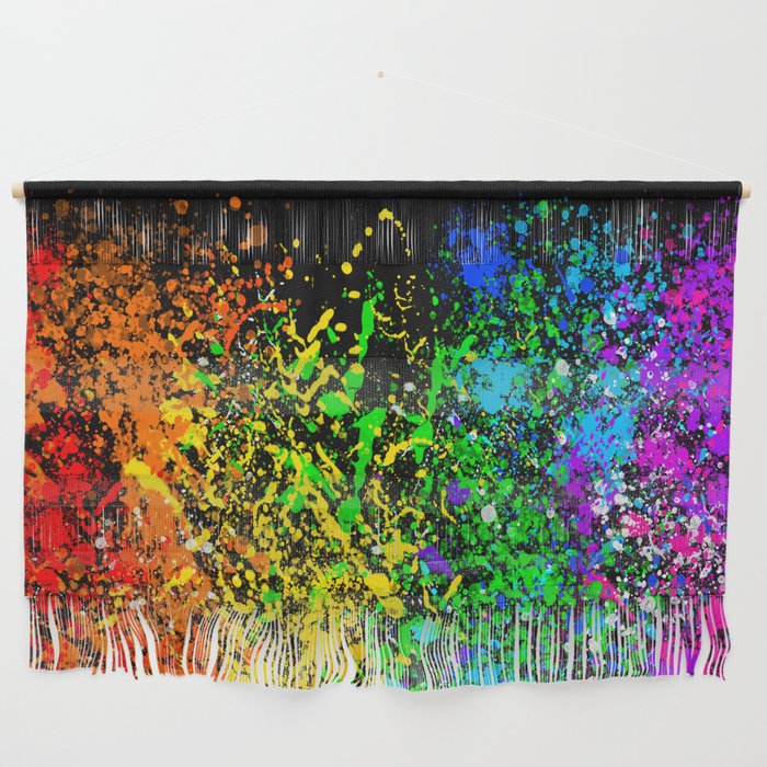 Black Rainbow Color Splatter Wall Hanging Gallery Image 1