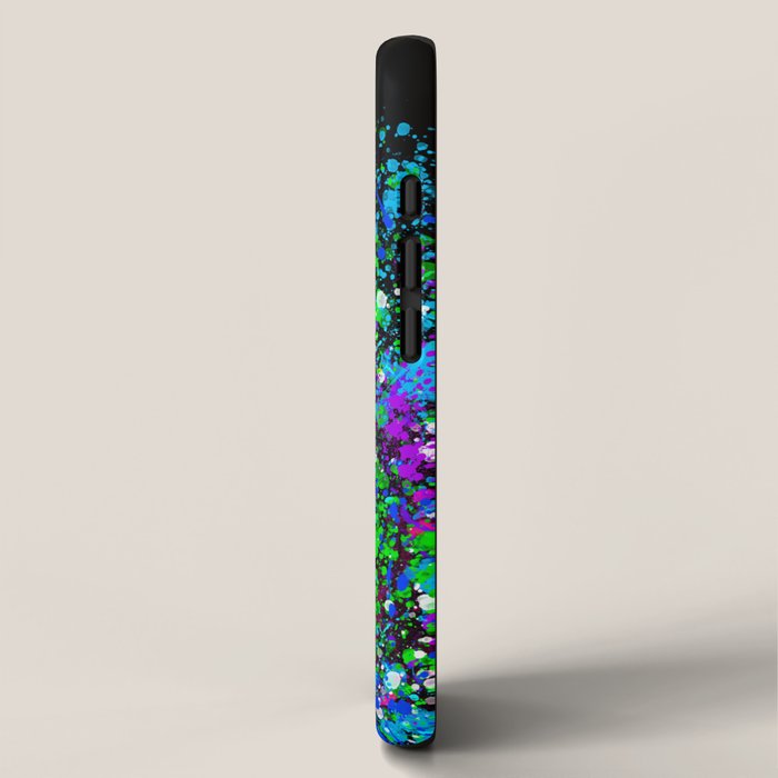 Black Rainbow Color Splatter iPhone Case Gallery Image 2