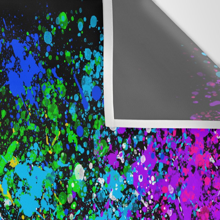 Black Rainbow Color Splatter Wall Tapestry Gallery Image 3