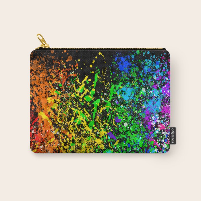 Black Rainbow Color Splatter Carry All Pouch Gallery Image 1
