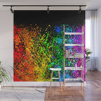 Black Rainbow Color Splatter Wall Mural Gallery Image 1