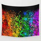 Black Rainbow Color Splatter Wall Tapestry Gallery Image 4