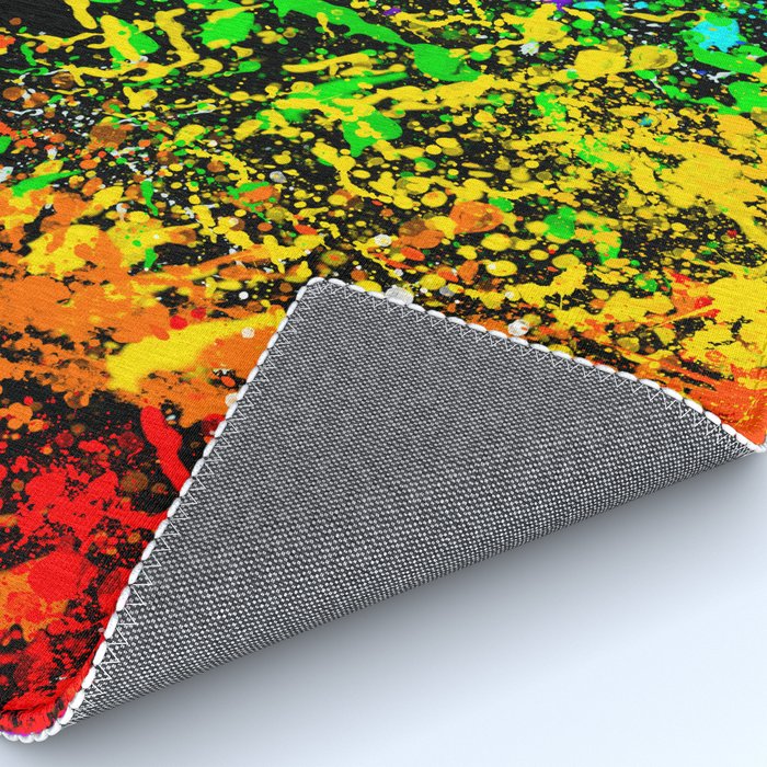 Black Rainbow Color Splatter Rug Gallery Image 4