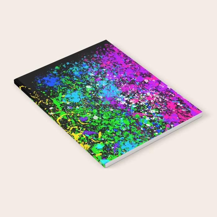 Black Rainbow Color Splatter Notebook Gallery Image 2