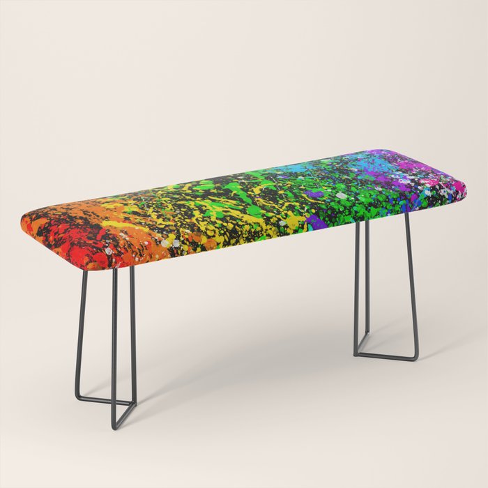 Black Rainbow Color Splatter Bench Gallery Image 1
