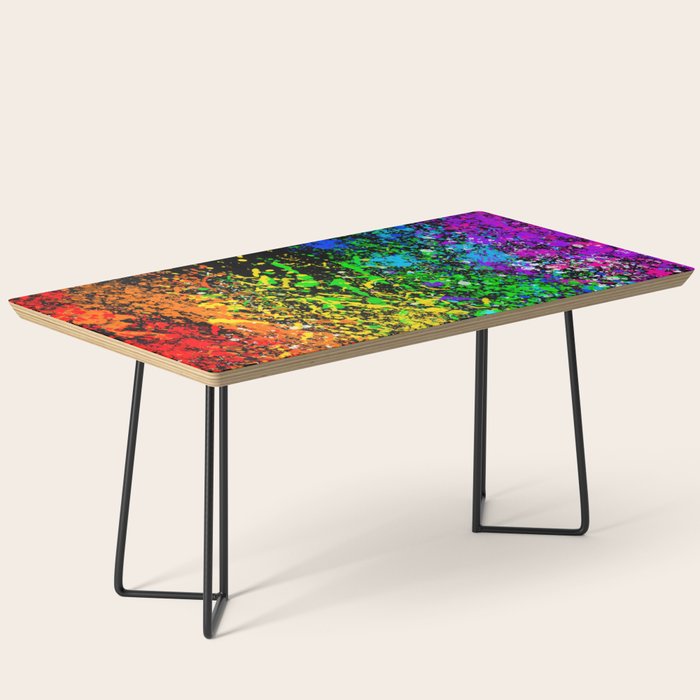 Black Rainbow Color Splatter Coffee Table Gallery Image 1