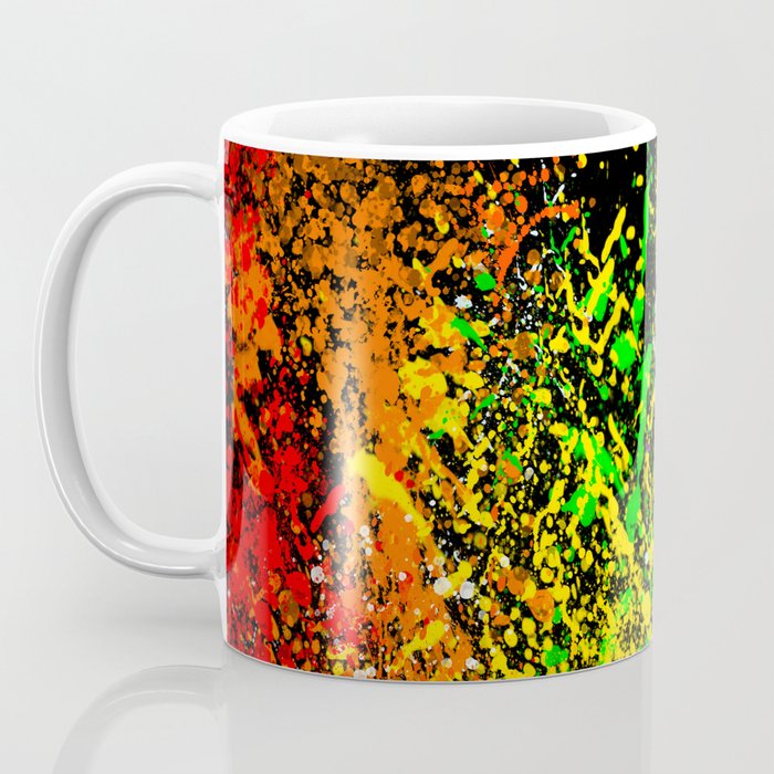 Black Rainbow Color Splatter Coffee Mug Gallery Image 3