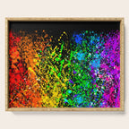 Black Rainbow Color Splatter Serving Tray Gallery Image 1
