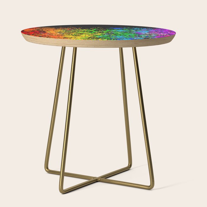 Black Rainbow Color Splatter Side Table Gallery Image 1