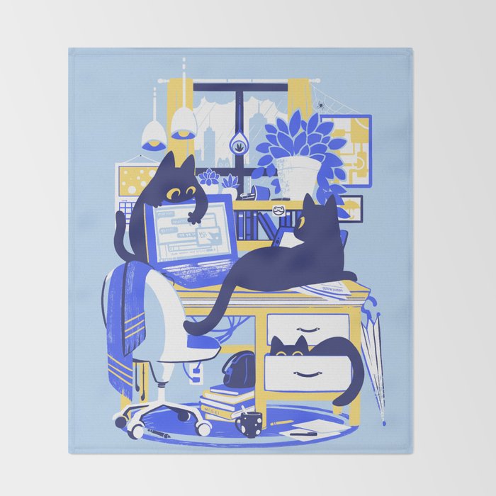 Working From Home Throw Blanket Gallery Image 2