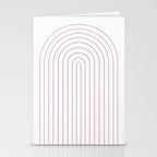 Minimal Arch XXVI White and Pink Modern Geometric Lines Stationery Card Gallery Image 2
