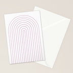 Minimal Arch XXVI White and Pink Modern Geometric Lines Stationery Card Gallery Image 2