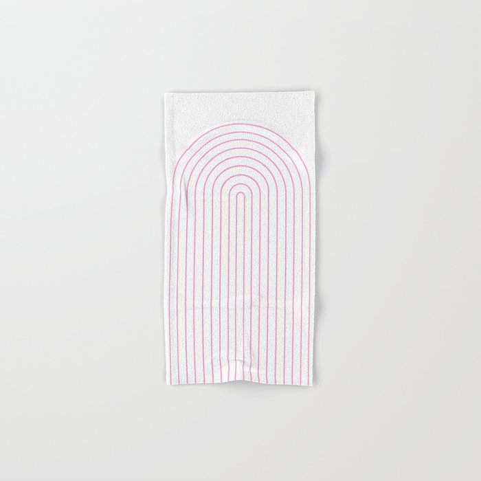 Minimal Arch XXVI White and Pink Modern Geometric Lines Bath Towel Gallery Image 1