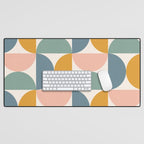 Bauhaus Mid Century Modern Geometric II Natural Pastel Desk Mat Gallery Image 1