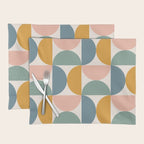 Bauhaus Mid Century Modern Geometric II Natural Pastel Placemat Gallery Image 1