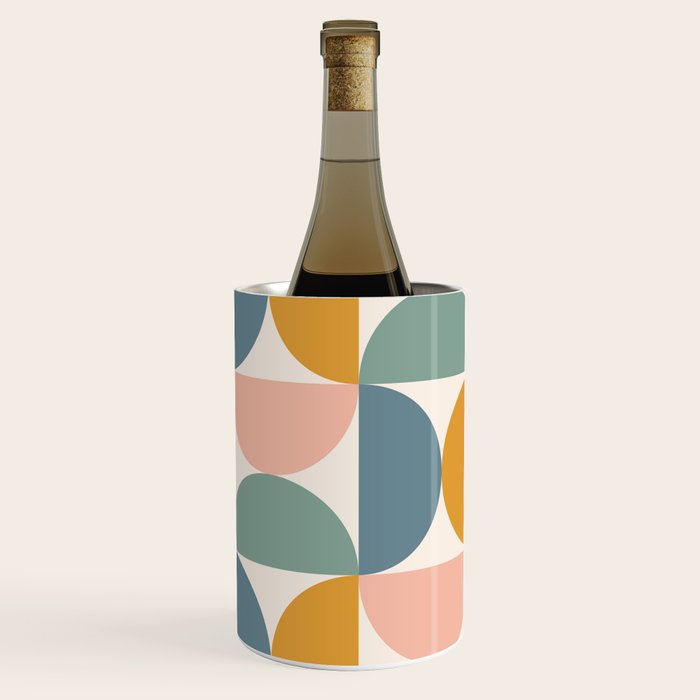 Bauhaus Mid Century Modern Geometric II Natural Pastel Wine Chiller Gallery Image 3