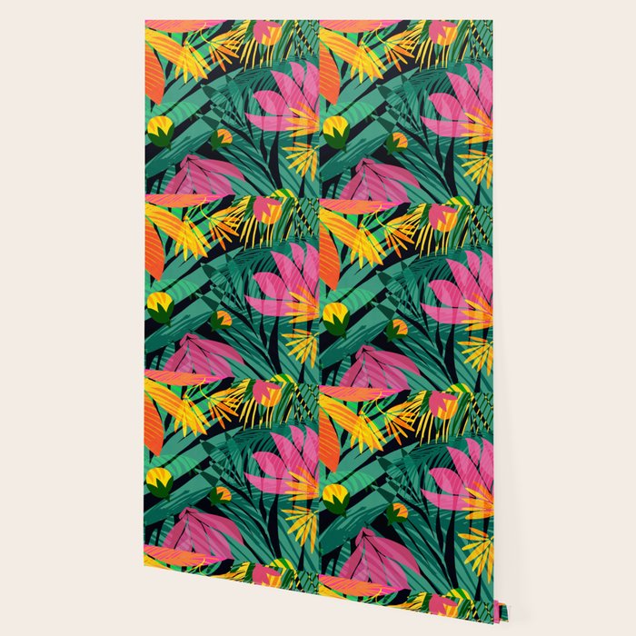 Wild Tropics Colorful Abstract Pattern Wallpaper Gallery Image 2