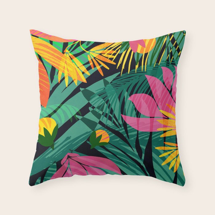 Wild Tropics Colorful Abstract Pattern Throw Pillow Gallery Image 6