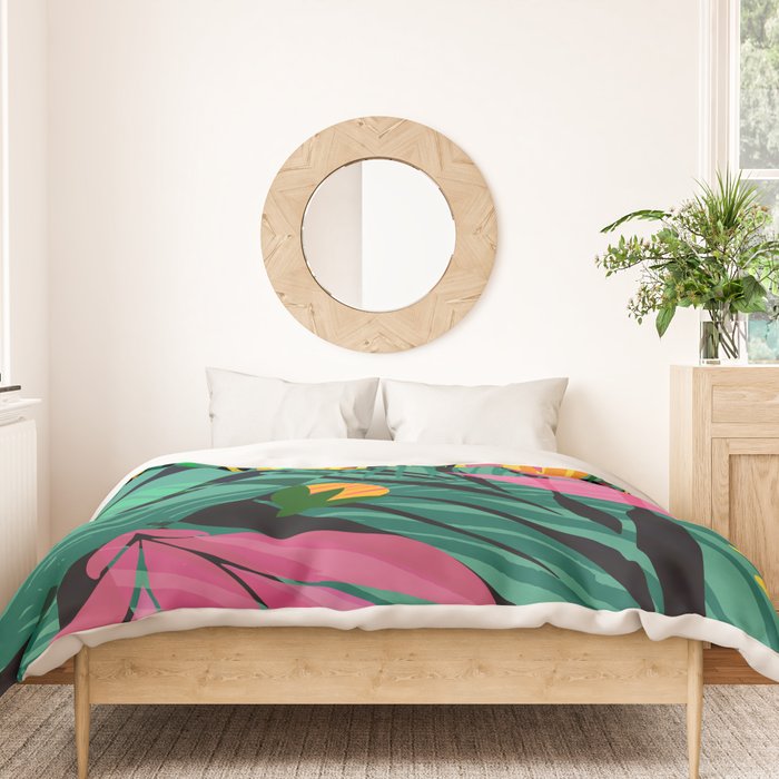 Wild Tropics Colorful Abstract Pattern Duvet Cover Gallery Image 3