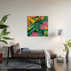 Wild Tropics Colorful Abstract Pattern Wood Wall Art Gallery Image 2