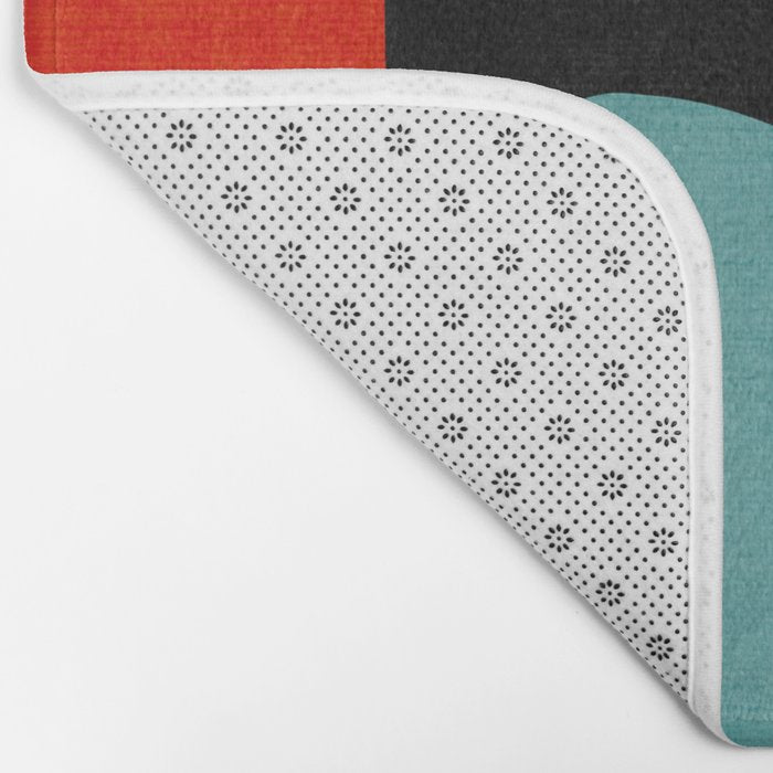 Black & Colorful Shapes Modern II Bath Mat Gallery Image 2