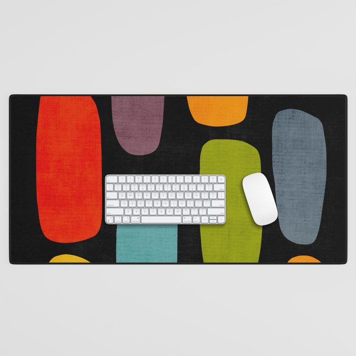 Black & Colorful Shapes Modern II Desk Mat Gallery Image 1