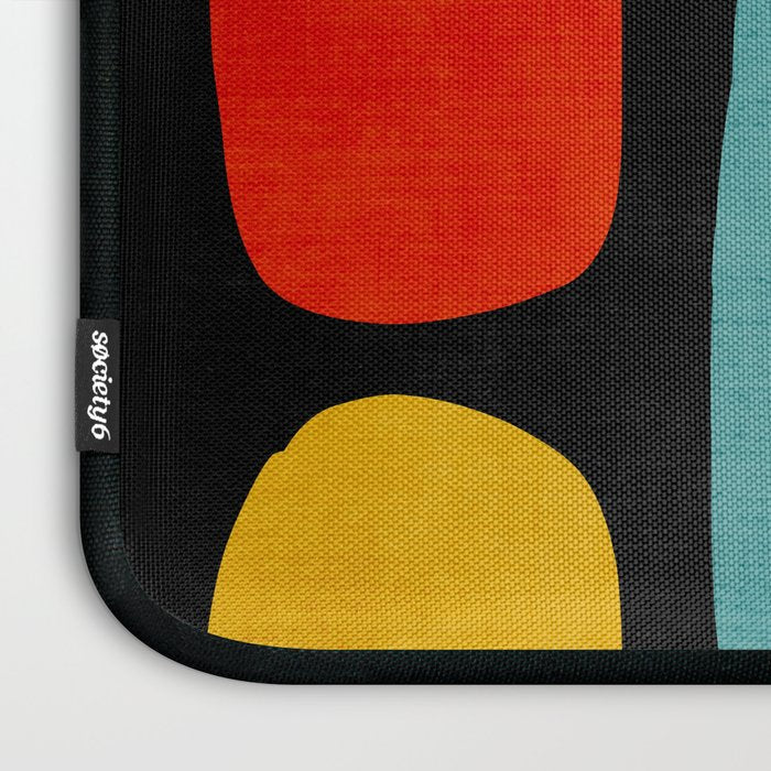 Black & Colorful Shapes Modern II Laptop Sleeve Gallery Image 3