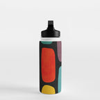 Black & Colorful Shapes Modern II Water Bottle Gallery Image 3