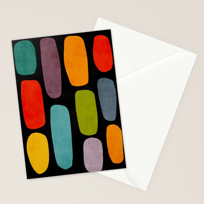 Black & Colorful Shapes Modern II Stationery Card Gallery Image 2