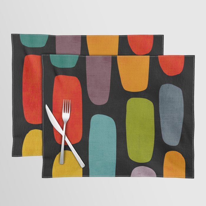 Black & Colorful Shapes Modern II Placemat Gallery Image 1