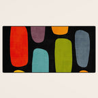 Black & Colorful Shapes Modern II Desk Mat Gallery Image 3