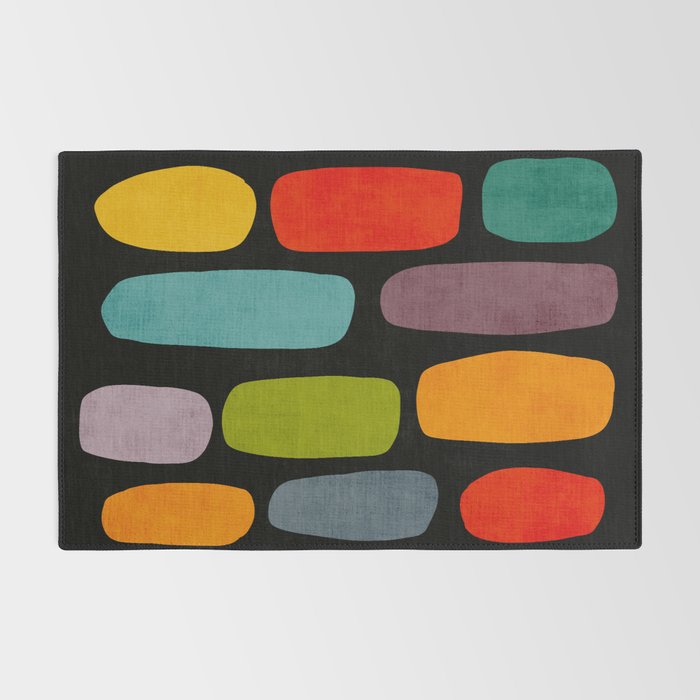 Black & Colorful Shapes Modern II Rug Gallery Image 2