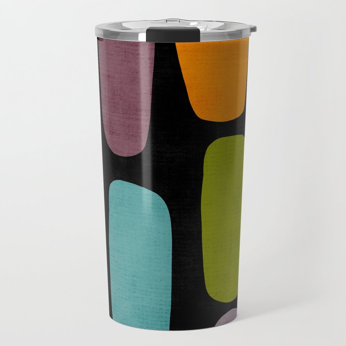 Black & Colorful Shapes Modern II Travel Mug Gallery Image 1