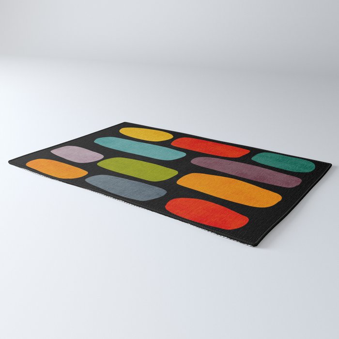 Black & Colorful Shapes Modern II Rug Gallery Image 3