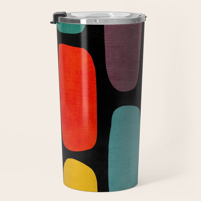 Black & Colorful Shapes Modern II Travel Mug Gallery Image 3