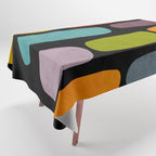 Black & Colorful Shapes Modern II Tablecloth Gallery Image 1